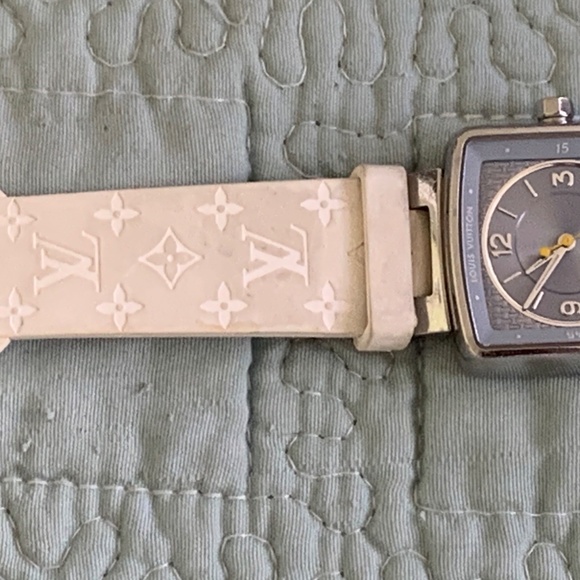 Louis Vuitton White Speedy Watch Working USED Authentic - Picture 10 of 15